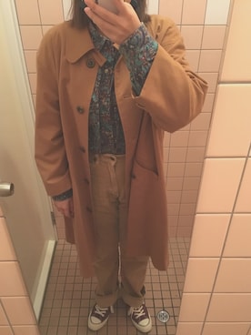 「チャックテイラー」｜「アイテム（トレンチコート）」を使った、マボちゃんさん（レディース・162cm）の秋コーディネート