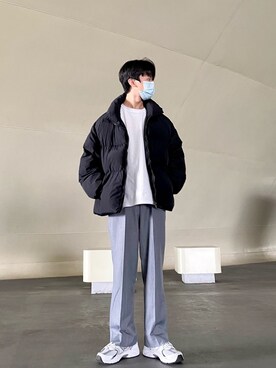 「no brand（ノーブランド）のアイテム（ダウンジャケット/コート）」を使った、XiaoLaiさん（メンズ・165cm）の冬コーディネート