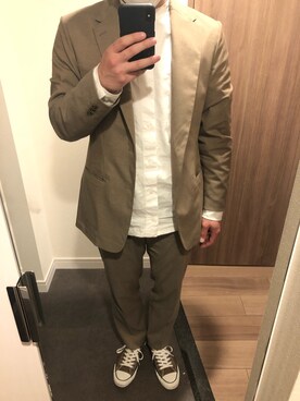 「ADAM ET ROPE'（アダムエロペ）のアイテム（テーラードジャケット）」を使った、しょうさん（メンズ・171cm）の春コーディネート