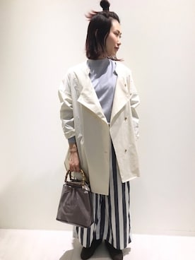 「sm2rhythm（サマンサモスモスリズム）のアイテム（ブルゾン）」を使った、キノシタさん（レディース・158cm）の春コーディネート