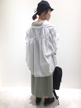 「USA」｜「アイテム（帽子）」を使った、キノシタさん（レディース・158cm）の春コーディネート