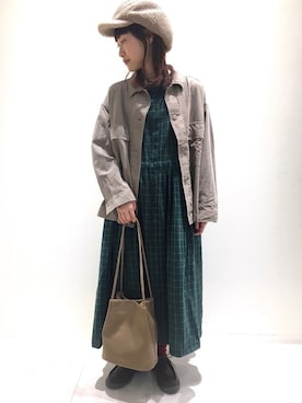 「チロリアンシューズ」｜「アイテム（その他アウター）」を使った、キノシタさん（レディース・158cm）の秋コーディネート