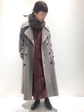 「sm2rhythm（サマンサモスモスリズム）のアイテム（その他アウター）」を使った、キノシタさん（レディース・158cm）の冬コーディネート