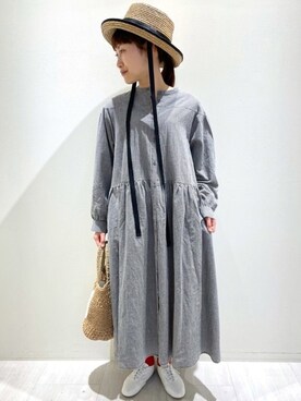 「ペーパーバッグ」｜「アイテム（帽子）」を使った、キノシタさん（レディース・158cm）の春コーディネート