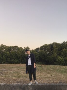 「PULL&BEAR（プルアンドベア）のアイテム（ピーコート）」を使った、林永清さん（メンズ・165cm）の冬コーディネート
