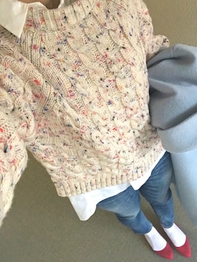 「くつした」｜「アイテム（チェスターコート）」を使った、ゆこさん（レディース・166cm）の冬コーディネート