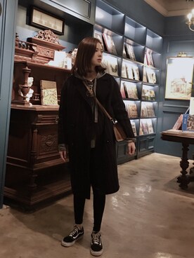 「PULL&BEAR（プルアンドベア）のアイテム（パーカー）」を使った、仅此一枚さん（レディース・163cm）の冬コーディネート
