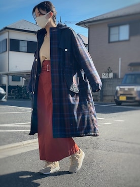 「FRED PERRY（フレッドペリー）のアイテム（モッズコート）」を使った、runutskさん（レディース・156cm）の冬コーディネート
