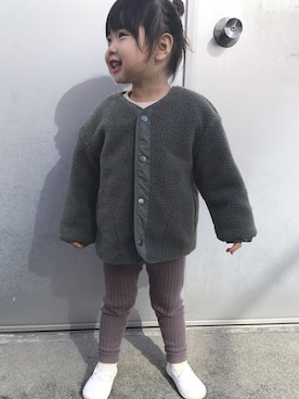 「90cm」｜「アイテム（ジャケット/アウター）」を使った、RINRINさん（キッズ・90cm）の冬コーディネート