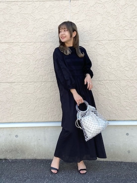 「Simplicite（サンプリシテ）のアイテム（ワンピース/ドレス）」を使った、のんたんさん（レディース・150cm）の春コーディネート