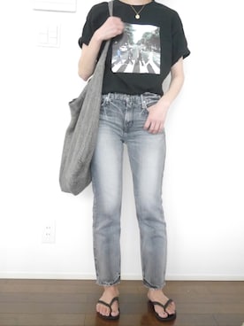 「KRIFF MAYER Lady's Collection（クリフメイヤーレディースコレクション）のアイテム（Tシャツ/カットソー）」を使った、miiiiさん（レディース・160cm）の夏コーディネート