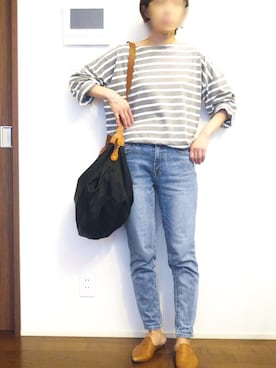 「グレーボーダー」｜miiiiさん（レディース・160cm）の秋コーディネート