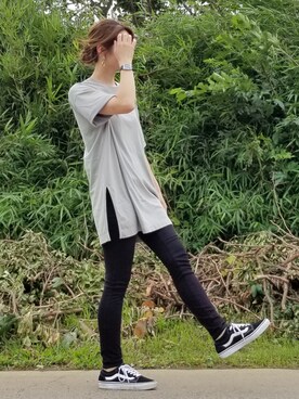 「コットンオーバーサイズチュニック」｜shatomiiさん（レディース・164cm）の夏コーディネート