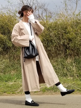 「Spring Court（スプリングコート）のアイテム（ジャケット/アウター）」を使った、shatomiiさん（レディース・164cm）の春コーディネート