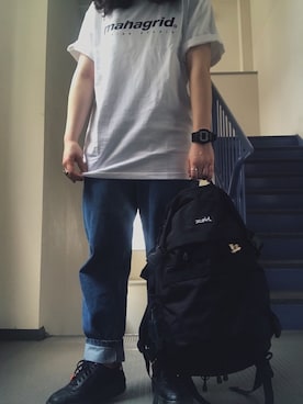 「大学生コーデ」｜「アイテム（アナログ腕時計）」を使った、おもとさん（レディース・155cm）の春コーディネート
