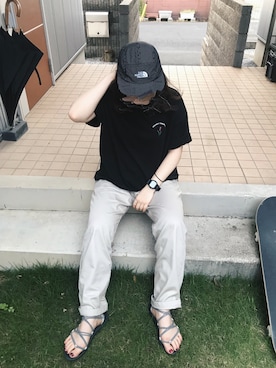 「大学生コーデ」｜「アイテム（アナログ腕時計）」を使った、おもとさん（レディース・155cm）の夏コーディネート
