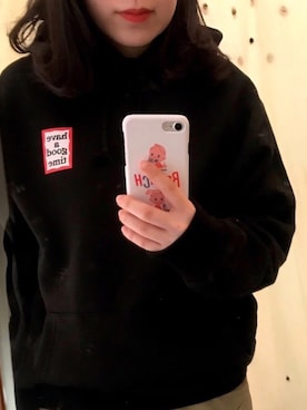 「Have a good time（ハバグッタイム）のアイテム（パーカー）」を使った、おもとさん（レディース・155cm）の春コーディネート