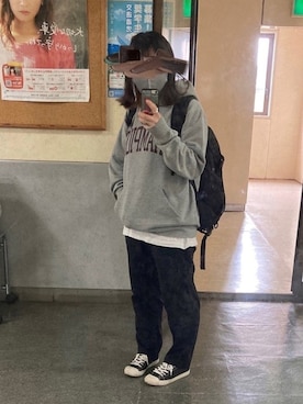 「チャンピオン パーカー」｜おもとさん（レディース・155cm）の秋コーディネート