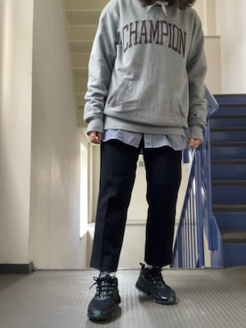 「チャンピオン パーカー」｜おもとさん（レディース・155cm）の秋コーディネート