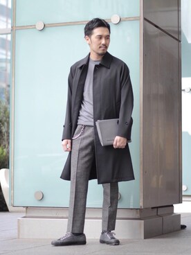 「SUPERGA（スペルガ）のアイテム」を使った、藤高 尚徳さん（メンズ・175cm）の秋コーディネート