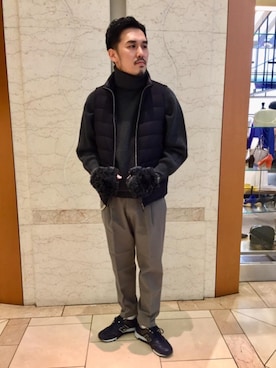 「UNITED ARROWS（ユナイテッドアローズ）のアイテム（手袋）」を使った、藤高 尚徳さん（メンズ・175cm）の冬コーディネート