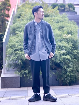 「LAVENHAM（ラベンハム）のアイテム（その他アウター）」を使った、藤高 尚徳さん（メンズ・175cm）の秋コーディネート