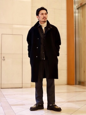 「UNITED ARROWS（ユナイテッドアローズ）のアイテム（その他アウター）」を使った、藤高 尚徳さん（メンズ・175cm）の冬コーディネート