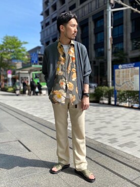 「biscuithead（ビスケットヘッド）のアイテム」を使った、藤高 尚徳さん（メンズ・175cm）の春コーディネート