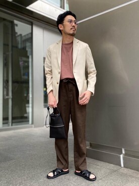 「BLANC..（ブラン）のアイテム」を使った、藤高 尚徳さん（メンズ・175cm）の春コーディネート