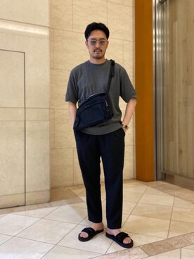 「BLANC..（ブラン）のアイテム」を使った、藤高 尚徳さん（メンズ・175cm）の春コーディネート