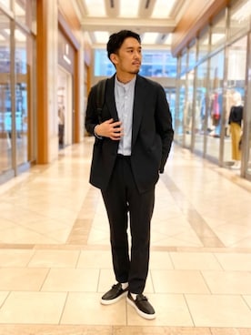 「UNITED ARROWS（ユナイテッドアローズ）のアイテム（スニーカー）」を使った、藤高 尚徳さん（メンズ・175cm）の秋コーディネート