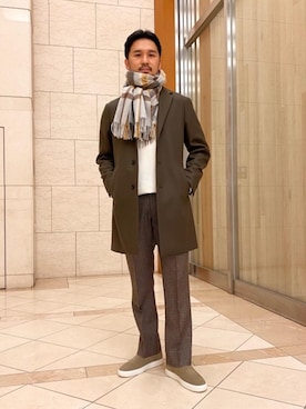 「hALON（アーロン）のアイテム」を使った、藤高 尚徳さん（メンズ・175cm）の冬コーディネート