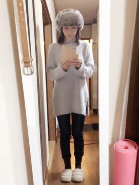 「abcd（ナシ）のアイテム（帽子）」を使った、Mika Yoshidaさん（レディース・163cm）の冬コーディネート