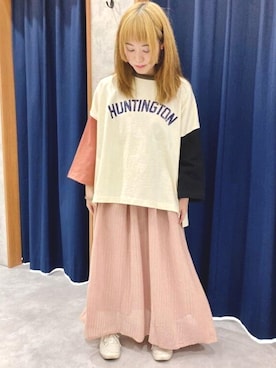 「CUBE SUGAR（キューブシュガー）のアイテム」を使った、SHOP STAFFさん（レディース・160cm）の春コーディネート