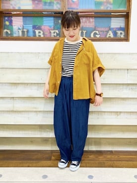 「CUBE SUGAR（キューブシュガー）のアイテム」を使った、SHOP STAFFさん（レディース・160cm）の春コーディネート