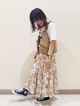 「CUBE SUGAR（キューブシュガー）のアイテム」を使った、SHOP STAFFさん（レディース・160cm）の春コーディネート