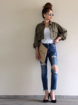 「EDITION（エディション）のアイテム（ブルゾン）」を使った、Yukieさん（レディース・166cm）の春コーディネート