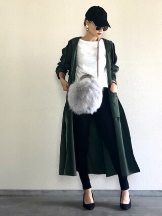 Yukie♡i使用「CLANE（OVER LONG MODS COAT）」的時尚穿搭
