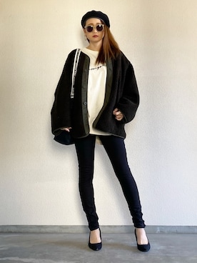 「CLANE（クラネ）のアイテム（その他アウター）」を使った、Yukieさん（レディース・166cm）の冬コーディネート