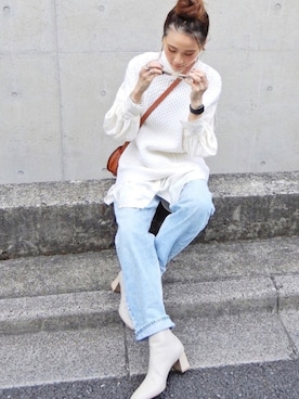 「Levi's（リーバイス）のDAD JEANS  CHARLIE BOY（デニムパンツ）」を使った、Yukieさん（レディース・166cm）の春コーディネート