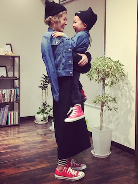 「大晦日」｜「アイテム（デニムジャケット）」を使った、madokaさん（レディース・153cm）の冬コーディネート