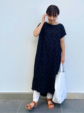 ビアズリー　新品　ブラック フレンチワンピース ビアズリー BEARDSLEY ストレッチジョーゼットフレンチワンピ