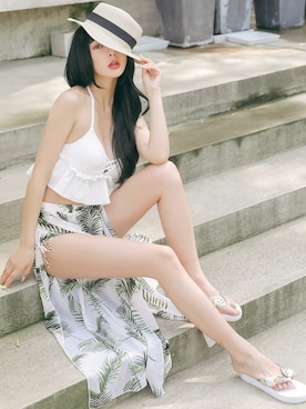 「アイテム（水着/着物・浴衣）」を使った、Ditaさん（レディース・160cm）の冬コーディネート