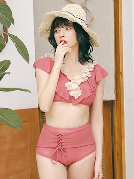 「アイテム（水着/着物・浴衣）」を使った、Ditaさん（レディース・160cm）の冬コーディネート