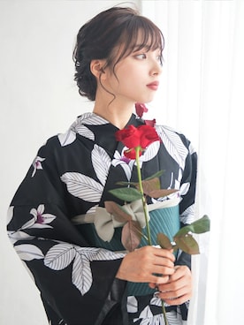 「アイテム（浴衣）」を使った、Ditaさん（レディース・160cm）の春コーディネート