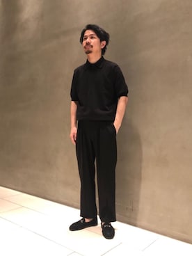 「FERRANTE（フェランテ）のアイテム（スリッポン）」を使った、WATRU IMOTOさん（メンズ・160cm）の春コーディネート