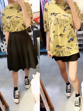 「MONKI（モンキ）のアイテム（カーゴパンツ）」を使った、MEI-FOKさん（レディース・161cm）の春コーディネート