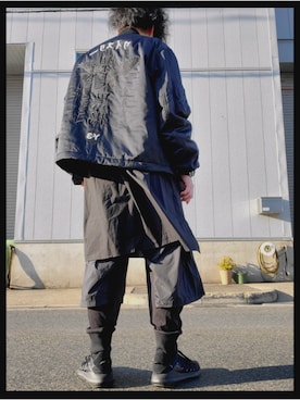 「Y-3（ワイスリー）のアイテム（MA-1）」を使った、R太さん（メンズ・166cm）の冬コーディネート
