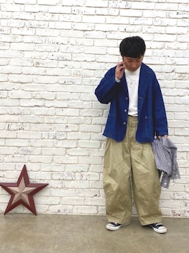 「NICE CLAUP（ナイスクラップ）のアイテム（ジャケット/アウター）」を使った、oku._.otonさん（メンズ・166cm）の春コーディネート