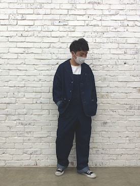 「NICE CLAUP（ナイスクラップ）のアイテム（オールインワン・サロペット）」を使った、oku._.otonさん（メンズ・166cm）の春コーディネート